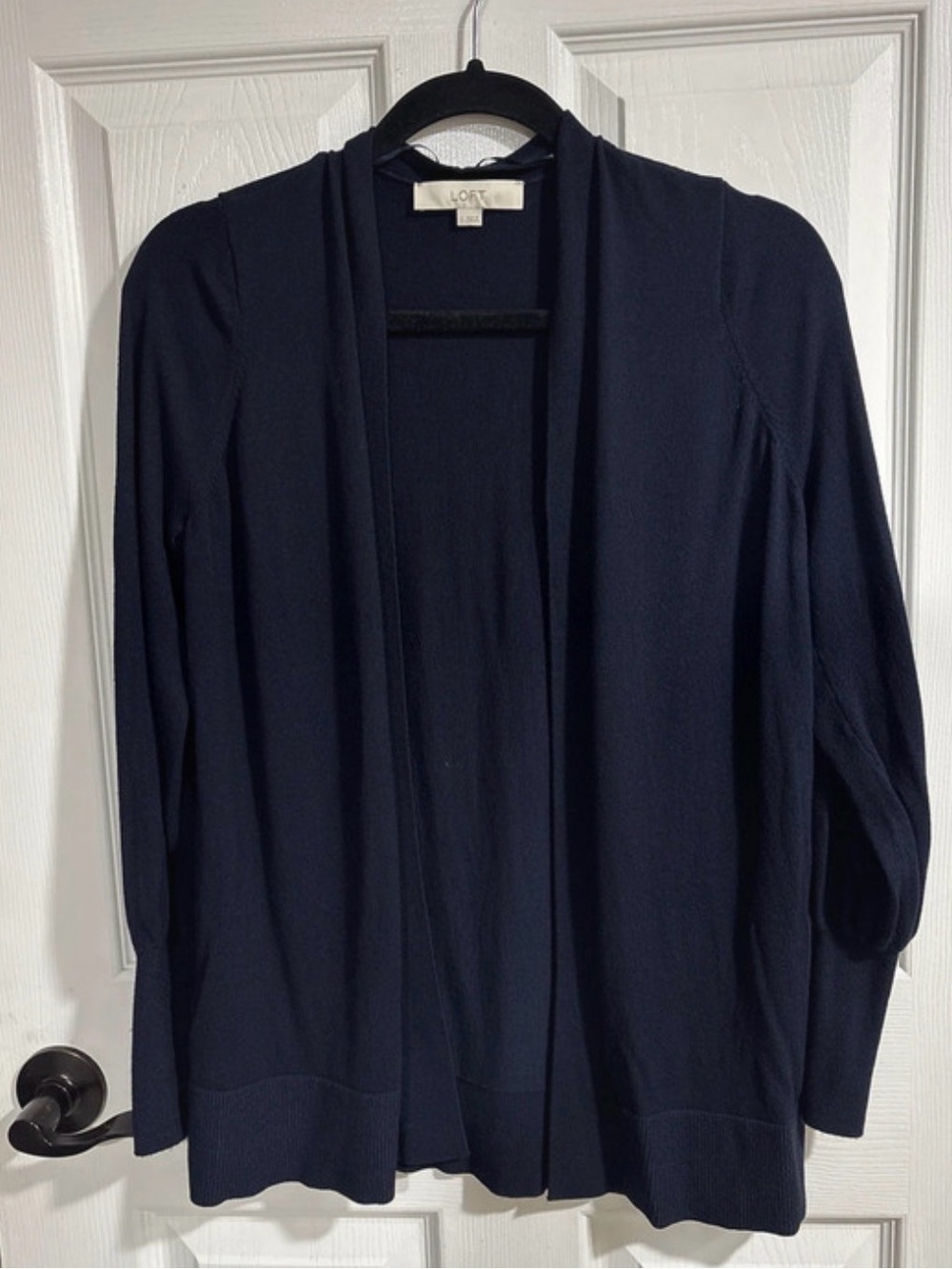 LOFT Navy Open-Front Lightweight Cardigan